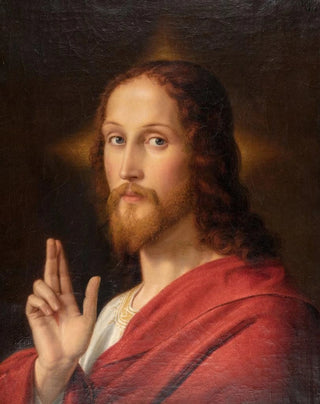 The Christ Blessing His Self-Portrait - Ernst Deger — artwork view