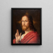 The Christ Blessing His Self-Portrait - Ernst Deger — framed artwork on a wall