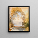 Autumn park painting with staircase - Ernst Erwin Oehme — framed artwork on a wall