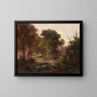 Forest Study Painting - Ernst Erwin Oehme — framed artwork on a wall