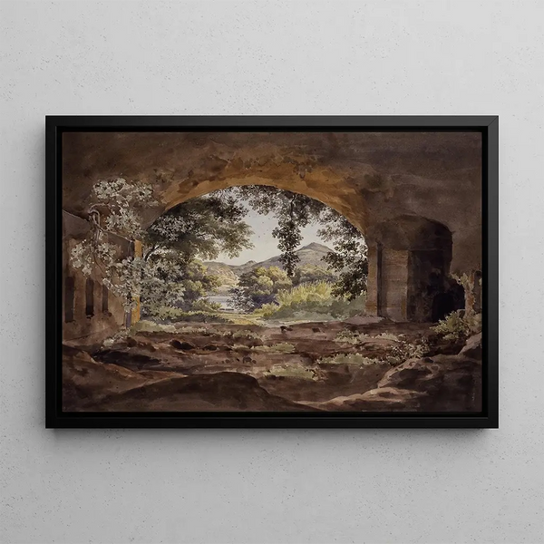 Canal du lac Albano - Ernst Fries — framed artwork on a wall