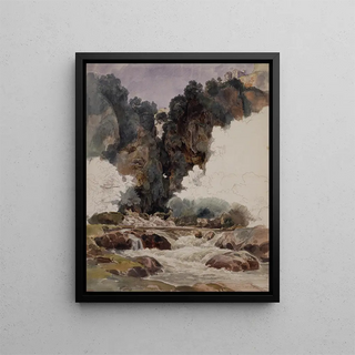 La grotte de Neptune près de Tivoli - Ernst Fries — framed artwork on a wall