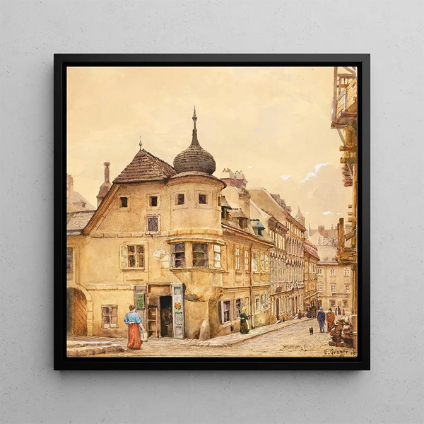 Maison du tireur de fût à Spittelberg - Ernst Graner — framed artwork on a wall