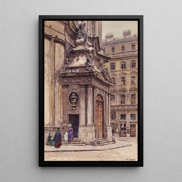 The Portal of Saint Peter's Church in Vienna - Ernst Graner — framed artwork on a wall
