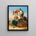 A family resting upon returning home - Ernst Heinrich Wilhelm Hampe — framed artwork on a wall