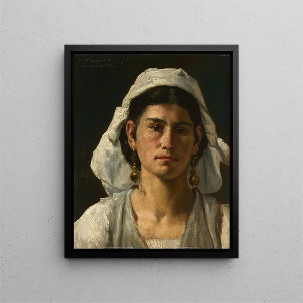 Portrait of an Italian Woman - Ernst Hnler — framed artwork on a wall