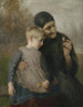 Artist's reproduction of Farmer with his granddaughter in front of a landscape background - Ernst Karl Georg Zimmermann — artwork view