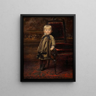 Portrait of a Boy - Ernst Klimt — framed artwork on a wall