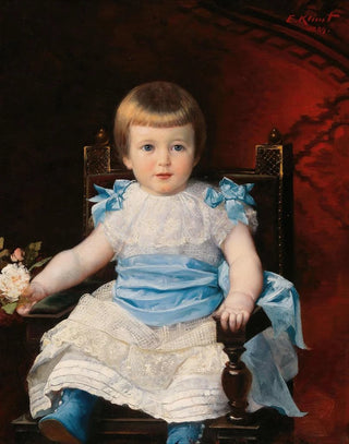 Portrait of a Little Girl Sitting - Ernst Klimt — artwork view