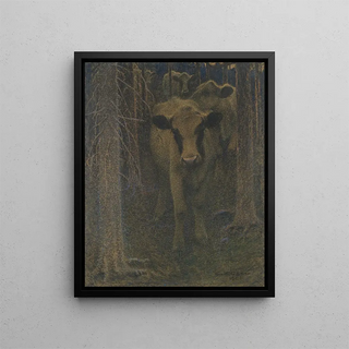 Cows in the Woods - Ernst Klee — framed artwork on a wall