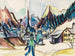 Vue de Davos, paysage à Davos en hiver - Ernst Ludwig Kirchner — artwork view