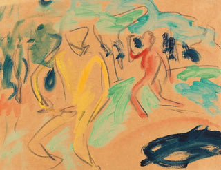 Figures nudes in motion - Ernst Ludwig Kirchner — artwork view