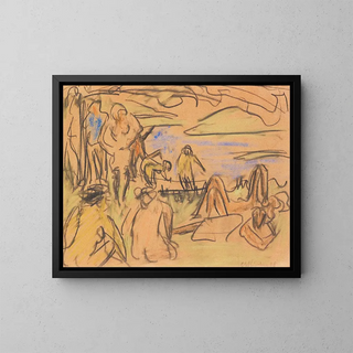 Bather - Ernst Ludwig Kirchner — framed artwork on a wall