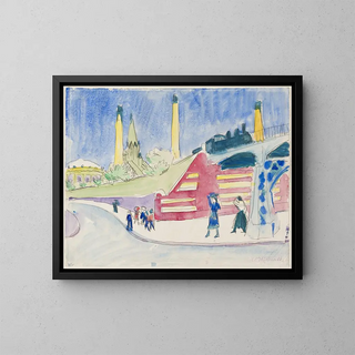 Barrage ferroviaire - Ernst Ludwig Kirchner — framed artwork on a wall