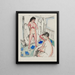 Baigner des filles dans une pièce - Ernst Ludwig Kirchner — framed artwork on a wall
