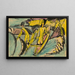 Women bathing with canoe on Fehmarn beach - Ernst Ludwig Kirchner — framed artwork on a wall
