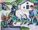 Peasants with a Cow - Ernst Ludwig Kirchner — artwork view