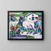 Peasants with a Cow - Ernst Ludwig Kirchner — framed artwork on a wall