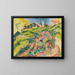 Village with pink cow - Ernst Ludwig Kirchner — framed artwork on a wall