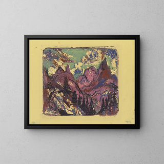 Riverbank Painting - Ernst Ludwig Kirchner — framed artwork on a wall