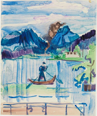 Mountain Lake with Rowers - Ernst Ludwig Kirchner — artwork view