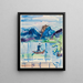 Mountain Lake with Rowers - Ernst Ludwig Kirchner — framed artwork on a wall