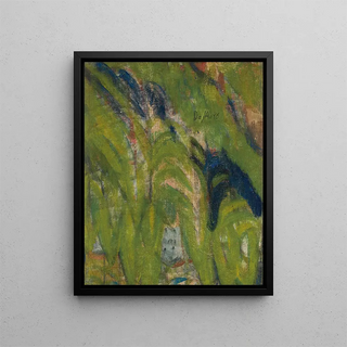 Mountain Forest with House - Ernst Ludwig Kirchner — framed artwork on a wall