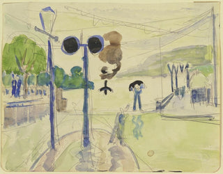Dampferlnde sous la pluie - Ernst Ludwig Kirchner — artwork view