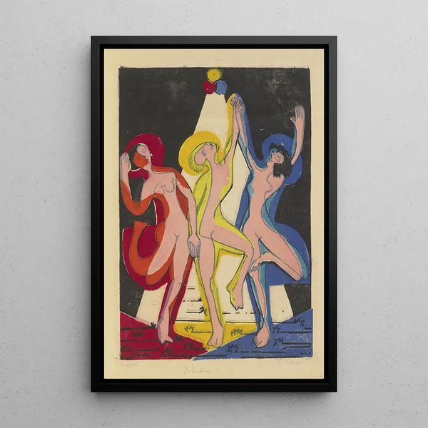 Danse des couleurs - Ernst Ludwig Kirchner — framed artwork on a wall