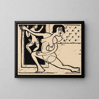 Danseuse en train de pratiquer - Ernst Ludwig Kirchner — framed artwork on a wall