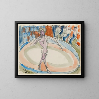 Femme dansante au cabaret - Ernst Ludwig Kirchner — framed artwork on a wall