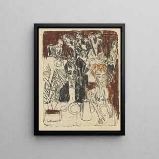 The meal at the sanatorium - Ernst Ludwig Kirchner — framed artwork on a wall
