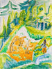 Mountain Landscape Painting of Davos with Mountain Farmers - Ernst Ludwig Kirchner — artwork view
