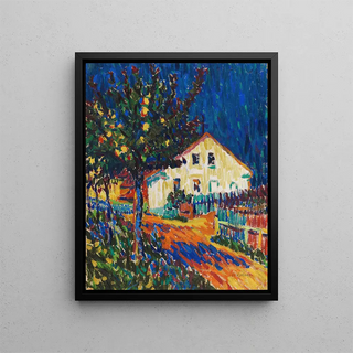 Rue du village avec des pommiers - Ernst Ludwig Kirchner — framed artwork on a wall