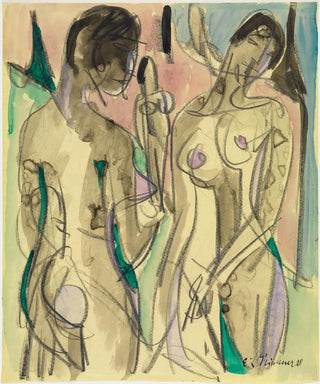 Three Acts in the Forest - Ernst Ludwig Kirchner — artwork view