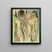 Three Acts in the Forest - Ernst Ludwig Kirchner — framed artwork on a wall