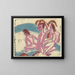 Three bathers on stones at Fehmarn - Ernst Ludwig Kirchner — framed artwork on a wall