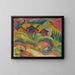 Trois maisons rouges sur la colline - Ernst Ludwig Kirchner — framed artwork on a wall