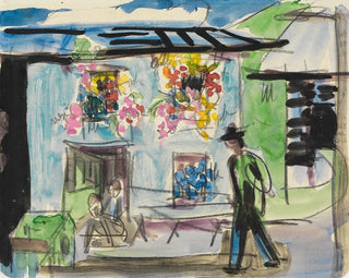 a small house with flowered windows - Ernst Ludwig Kirchner — artwork view