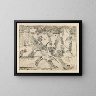 Ice Hockey Player Painting - Ernst Ludwig Kirchner — framed artwork on a wall