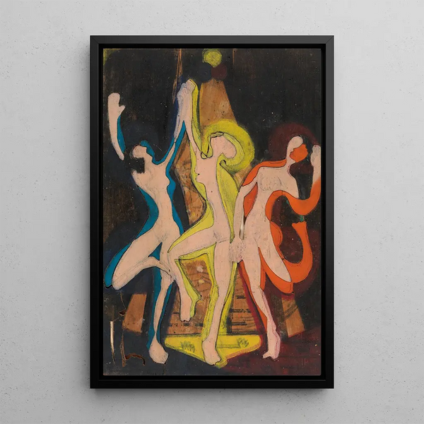 Dance of Colors Farbstock II - Ernst Ludwig Kirchner — framed artwork on a wall