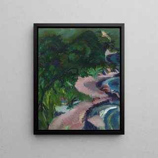 Landscape of Fehmarn - Ernst Ludwig Kirchner — framed artwork on a wall