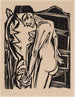 Nude female painting in front of a piece of furniture - Ernst Ludwig Kirchner — artwork view
