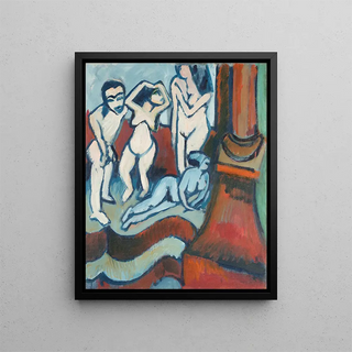 Quatre sculptures en bois - Ernst Ludwig Kirchner — framed artwork on a wall