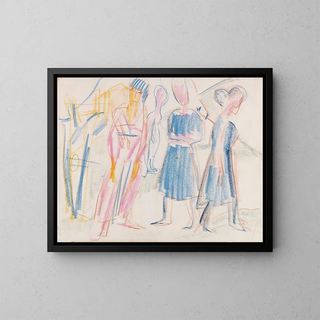 Women in the Landscape - Ernst Ludwig Kirchner — framed artwork on a wall