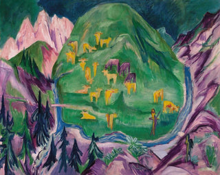 Pasture of cows Galtvieh - Ernst Ludwig Kirchner — artwork view