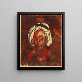 Girl with Yellow Hair - Ernst Ludwig Kirchner — framed artwork on a wall