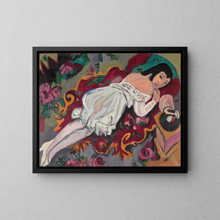 Girl in White Shirt - Ernst Ludwig Kirchner — framed artwork on a wall