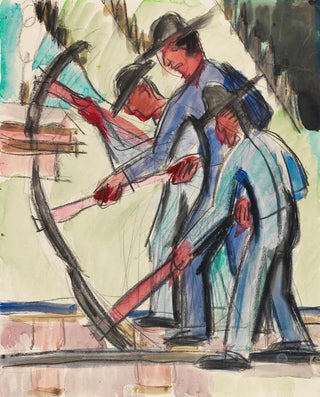 Ouvriers de la voie ferrée ouvriers routiers - Ernst Ludwig Kirchner — artwork view