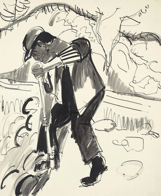 Peasant with Hoe Grabender Bauer - Ernst Ludwig Kirchner — artwork view